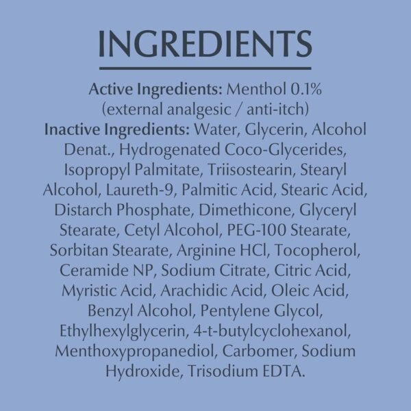 Eucerin Itch Relief Intensive Calming Body Lotion for Dry Itchy Skin, Unscented Lotion with Cooling Menthol and Ceramides, 8.4 Fl Oz Bottle