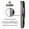 71Wa70hjj6S._SL1500_.jpg Kent 9T Double Tooth Dressing Table Comb, Tortoise Fine and Wide Tooth Coarse/Fine Dresser Comb for Hair, Beard, Mustache Styling, Grooming - For Men, Women, and Kids, Made in England