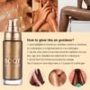 Body Shimmer Oil, Waterproof Long Lasting Moisturizing Body Luminizer Glow For Face , Liquid Illuminator Highlighter 1oz/Jars, Makeup Brush Include (Glistening Bronze #03)