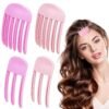 4Pcs Wind Shaping Styling Comb for Fluffy Bangs for Volume and Heatless Curls, Hair Volumizer Styling Tools Hair Lifting Essential for Women's Natural Voluminous Looks (Pink)