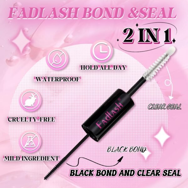 71WvwAE6b5L._SL1000_.jpg FASLASH Bond and Seal Lash Glue 12ML Lash Cluster Glue Lash Bond and Seal Waterproof Eyelash Glue for Eyelash Extensions Hold 48-72 Hours