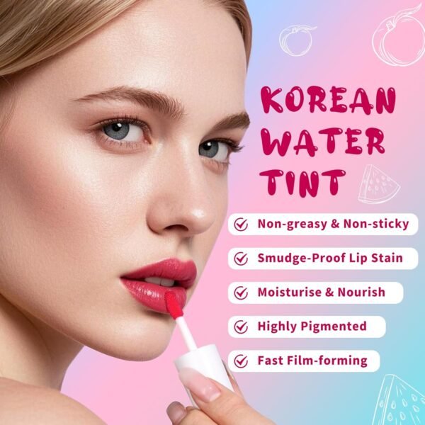 71WwuPNtyDL._SL1500_.jpg Lip Tint Stain, Long Lasting Korean Lip Stain Set, Non-sticky Waterproof Lightweight Lip and Cheek Tint, Moisturizing High Pigment Water Tint, Matte Finish Lip Tint