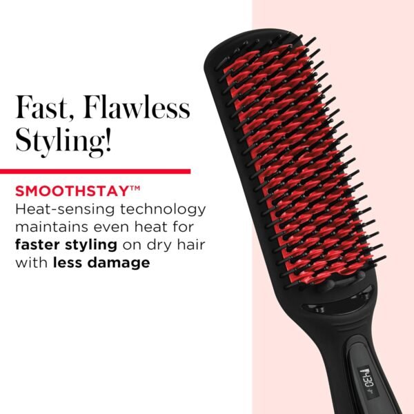 71Wyx9pZZAL._SL1500_.jpg REVLON SmoothStay XL Hair Straightener - Heated Straightening Brush for Silky & Straight Long-Lasting Results, Locks in Moisture with Reduced Static & Frizz