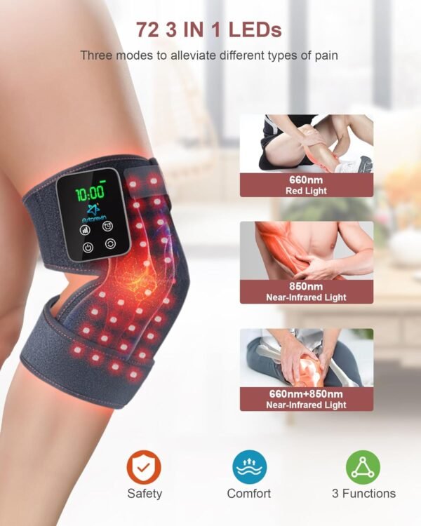 Red Light Therapy for Knee, Astarexin 72 LED Knee Wrap 3000mAh Rechargeable, Cordless Infrared Light Therapy Knee Brace Therapy Pad for Knee Shoulder Elbow Joint Relief, FSA or HSA Eligible