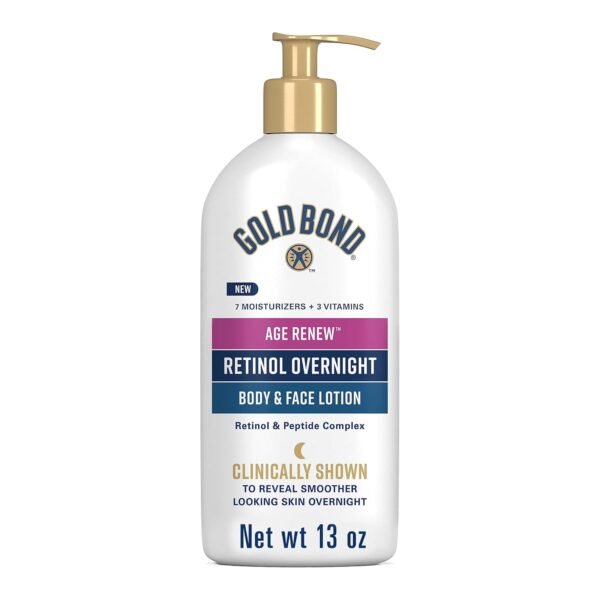 71X2dK7kH-L._SL1500_.jpg Gold Bond Age Renew Retinol Overnight Body & Face Lotion, With Retinol & Peptide Complex, 13 oz.