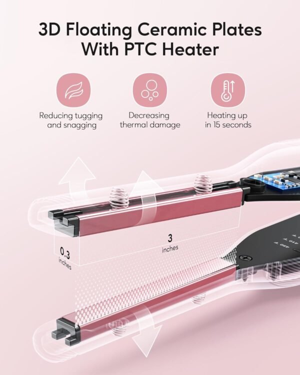 71XHrJQ-ptL._AC_SL1500_.jpg Wavytalk 3/10" Small Flat Iron, Pencil Flat Iron for Short Hair, Pixie Cut and Bangs, Curling Iron for Short Hair, Mini Hair Straightener for Edges with Anti-Pinch Design, Tiny Hair Straightener