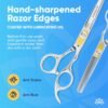 71XKVYh3EqL._SL1500_.jpg Equinox Professional Razor Edge Series Hair Cutting Scissors Set - Barber Hair Cutting & Thinning Shears/Texturizing Scissors Set - 6.5 Inches Hair Cutting Scissors Kit for Men/Women/Kids/Salon & Home