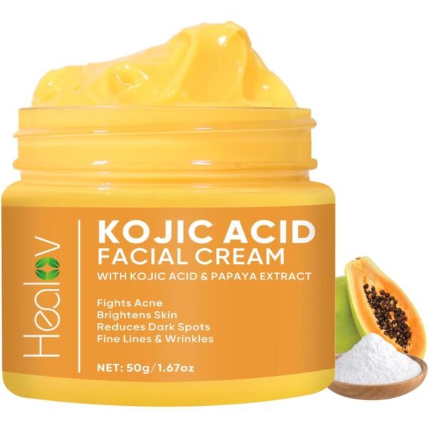 Kojic Acid Cream – Skin Brightening Cream for Age Spots, Hyperpigmentation, Intimate Areas – Dark Spot Remover, Reduces Acne, Scars, and Evens Tone – Kojic Acid Lotion for Brighter, Glowing Look