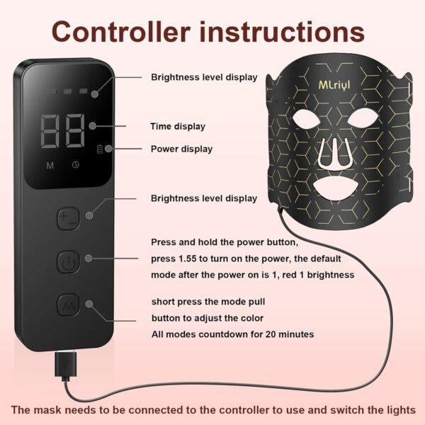 Red Light Therapy for Face,7-Mode Face Mask Led Light Therapy.Red Light for Face, 850nm Near Infrared Conducted FSA Red Light Therapy for Facial,Portable red Light Therapy for use at Home