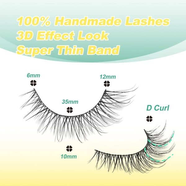 71XbaPEMieL._SL1500_.jpg False Eyelashes Natural Look Strip Lashes Cat Eye Fake Eyelashes Soft False Lashes by GEMERRY, 10pairs