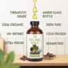 71Xl4amOJAL._SL1500_.jpg Castor Oil Organic Cold Pressed Unrefined Glass Bottle - USDA Certified Castor Oil For Hair Growth, Skin, Eyelashes, Eyebrows & Nails - 8 Fl Oz