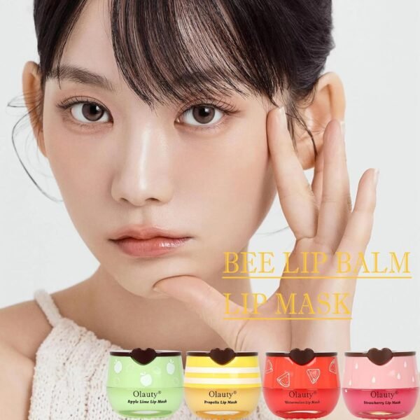 71XzZOXV2WL._SL1500_.jpg 8 PCS Bee Lip Balm Lip Mask Honey Pot, Propolis Lip Mask Overnight Moisturizing Lip Balm with Stick, Sleeping Lip Mask Hydrating Prevention Dry & Cracked,Reduce Lip Lines Lip Scrubs Exfoliato Lip Care