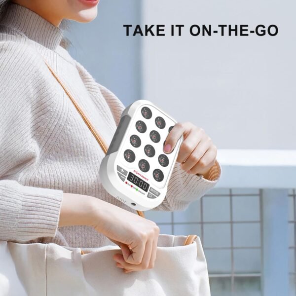 Portable Red Light Therapy, 660/850/1060nm 3 Wavelengths Mini Handheld Red Near Infrared Light Device, 12 Triple Chip Clinical Grade LEDs, Rechargeable, Travel Case, Timer, for Body, BO-60