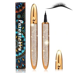 71Y3oypGrxL._SL1500_.jpg Liquid Eyeliner Pen Waterproof, Magic Self-adhesive Long-Lasting Eyelash Glue Pen, Non Magnetic, No Blooming Quick Drying Magnetic Eye Liner (Gold Black 1Pcs)