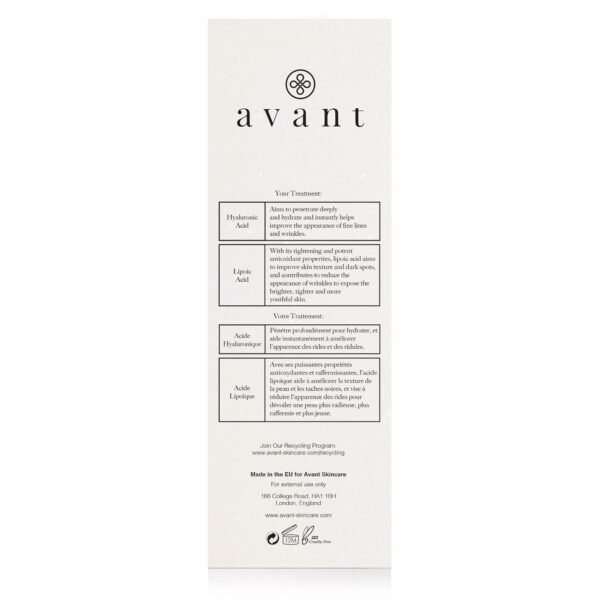 71Y9pMLcrHL._SL1500_.jpg Avant | Hyaluronic Acid Face Serum | Works Against Ageing, Dark Spots & Hydrates | Eight-hour Anti-Oxidising & Retexturing Hyaluronic Facial Serum | 1x30ml