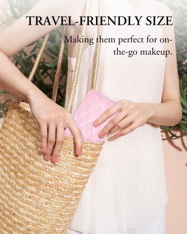 71YDsIrrSdL._SL1500_.jpg Makeup Brushes with Case, 20PCs Travel Makeup Brush Set, Foundation Concealer Blush Eyeshadow Brush Set Contour Powder Eyebrow Eyelash Brush Kit with Led Light Mirror Holder & 2 Powder Puff-Pink