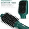 71YGFzPLlkL._AC_SL1500_.jpg IG INGLAM Hair Dryer Brush, 4-in-1 Detachable Blow Dryer Brush, Ionic Diffuser Hair Dryer & Styler Volumizer with Oval Titanium Barrel, One-Step Hot Air Blowout Brush, Dark Green