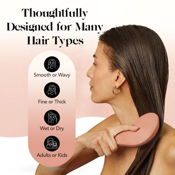 Kitsch Detangler Hair Brush for Curly or Straight, Wet and Dry Hair, Detangling Brush with Flexible Hairbrush Bristles, Hair brushes for Women & Men, Adults & Kids, for Shower & Travel - Terracotta