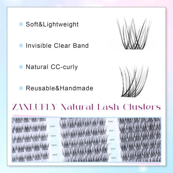 71YIFz6gRPL._SL1500_.jpg Lash Clusters Wispy Eyelash Clusters Natural CC-Curly Cluster Lashes zanlufly Wispy Individual Lashes 180Pcs Eyelash Extension 10 12 14MM DIY Lash Extension