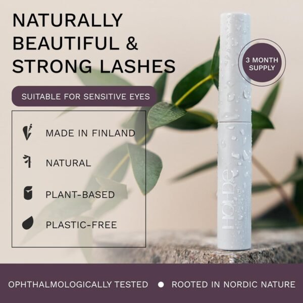 Natural Eyelash Enhancing Serum – Nourishing Lash & Brow Growth for Thicker, Fuller Lashes & Brows, Safe for Sensitive Eyes & Lash Extensions, 3ml