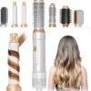 6 in ONE Blow Dryer Brush,Air Curling Iron Round Brush for Blow Out 800W