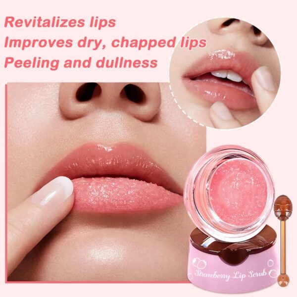 4 Pcs Bee Lip Balm Honey Pot Lip Mask & Lip Scrub Set, Honey Strawberry Watermelon Apple Lime Lip Mask Overnight, Moisturizing Sleeping Lip Mask, Hydrate Repair Prevent Dry Cracked Lip Care