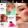 71YSr3KSY9L._SL1200_.jpg Multi-Use Water Jelly Tint Stick Sheer Lip & Cheek Stain Finish, 3-In-1 Cheek Blush & Eyeshadow & Lip Tinted Long-Lasting Moisture - 1,000+ Swipes Per Stick (# 04, 0.32oz)