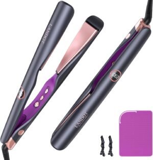 71YWyvguWHL._AC_SL1500_.jpg LANDOT 2-in-1 Hair Straightener and Curler - Twist Flat Iron Curling Iron for Smooth Curls & Sleek Straight Salon Results - Dual Voltage Ceramic Straightener Adjustable Temp for All Hair Types