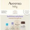 71YZ0vhkr6L._AC_SL1500_.jpg Aveeno Baby Bathtime Solutions Mommy & Me Gift Set, Baby Wash & Shampoo, Calming Bath, Daily Moisturizing Lotion & Stress Relief Body Wash for Mom, Nourishing Oat, Registry Must Haves, 4 items