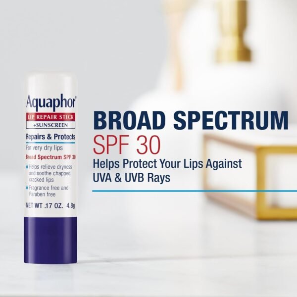 71Yasi0hTSL._SL1500_.jpg Aquaphor Lip Repair and Protect Stick with Sunscreen, Broad Spectrum SPF 30 Sunscreen Lip Balm, 0.17 Oz Stick, Pack of 4