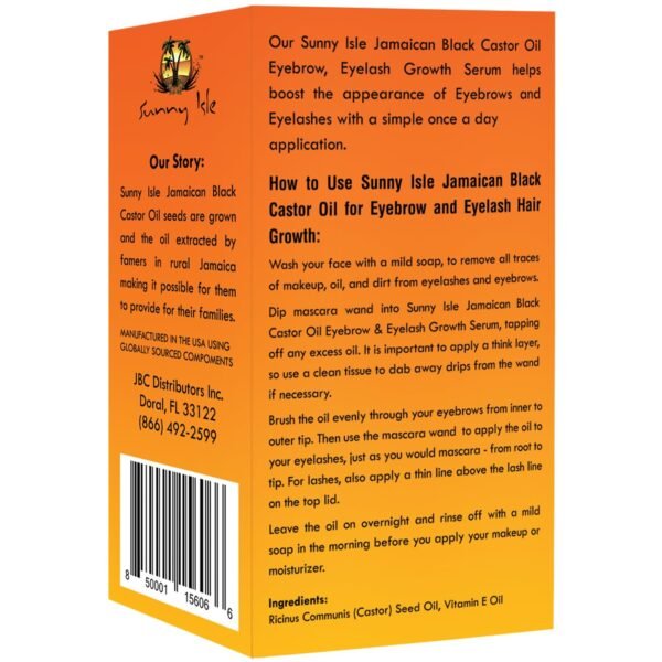 Sunny Isle Jamaican Black Castor Oil Eyelash & Eyebrow Growth Serum (Pack of 2)