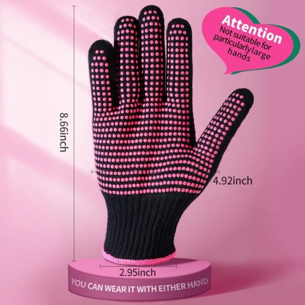 71Yj6keGB1L._SL1500_.jpg Teenitor 2 Pcs Heat Resistant Gloves With Silicone Bumps, Professional Heat Proof Glove Mitts For Hair Styling Curling Iron Wand Flat Iron Hot-Air Brushes Sublimation Gloves Rose Red