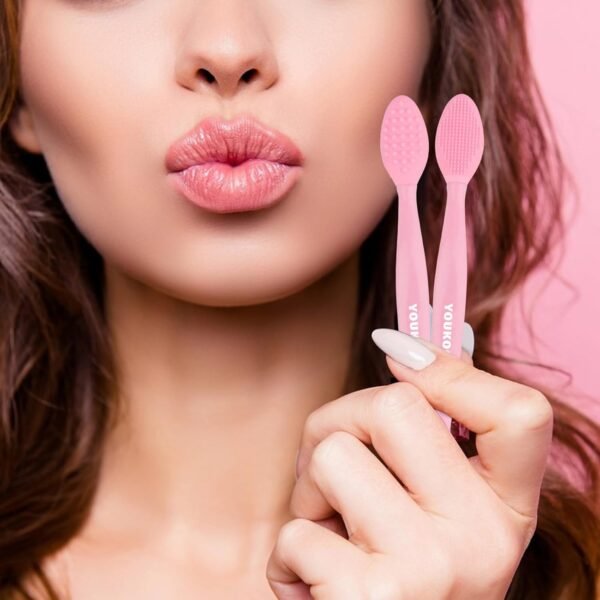 71YqpIj2BL._SL1500_.jpg Lip Scrub Brush,Double-Sided Silicone Exfoliating Lip Brush Tool for Smoother and Fuller Lip Appearance,Pink,2pcs