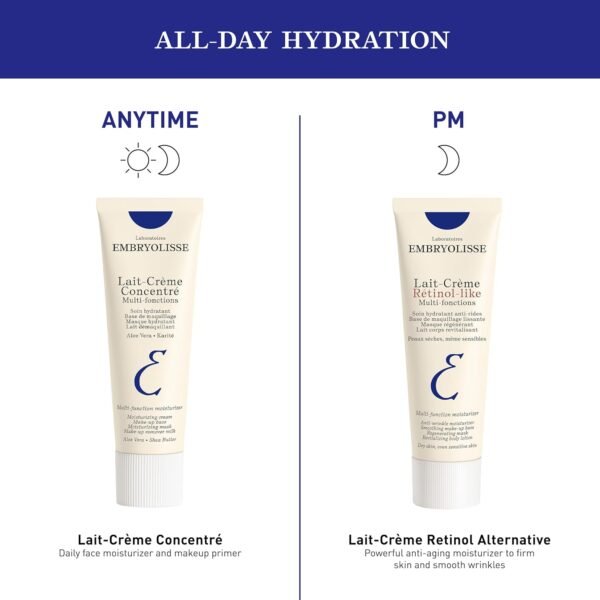 Embryolisse Lait-Crème Concentré, Multifunction Daily Moisturizer, Primer, and Makeup Remover, Suitable for All Skin Types. French Face Cream With Shea Butter & Aloe Vera