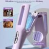 71YzcmINRL._AC_SL1500_.jpg Hair Crimpers and Wavers with Cool Airflow Styling, Beach Waver Curling Iron with 4 Adjustable Curl, Anti-Scald Crimper Hair Tool for Women, 8s Smart Timer, Fast Heating, 100 Million Ions, LCD
