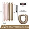 71Z-8Ye3C3L._SL1500_.jpg Satin Heatless Hair Curler, 16 Piece Set, Overnight Heatless Curls, Not easy to slip Heatless Curling Rod You Can Sleep In, Soft Silk DIY Hair Styling Tools Kit, Silk Bonnet for Sleeping-Khaki
