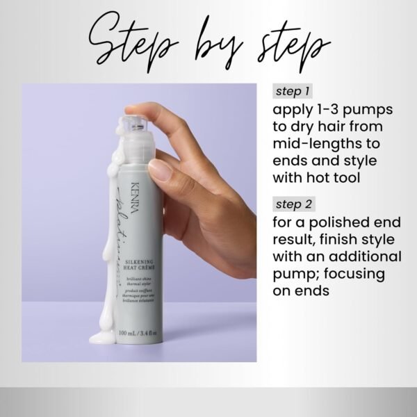 71Z3U7Dk39L._SL1500_.jpg Kenra Platinum Silkening Heat Crème | Brilliant Shine Thermal Styler | Reduces Hot Tool Passes by 50% | Prevents Breakage & Improve Manageability | Heat Protectant | All Hair Types | 3.4 fl. Oz