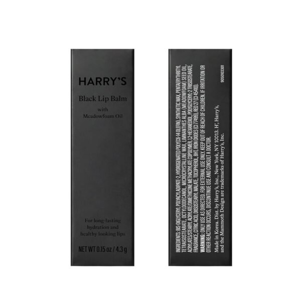 71Z7wlVNMqL._SL1500_.jpg Harry's Black Lip Balm for Men - Hydrating Men's Lip Balm with Natural Finish - Korean Skincare Technology with Meadowfoam Oil