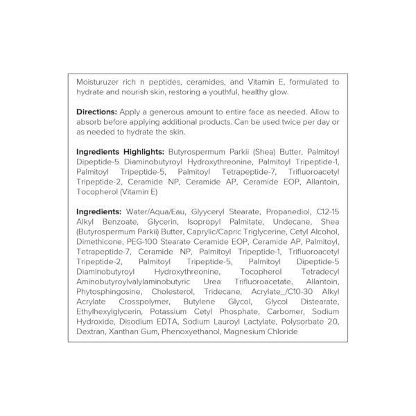 DRMTLGY Peptide Night Cream Face Moisturizer. Fragrance Free and Oil Free Hydrating Facial Moisturizer for All Skin Types. 2.1 oz