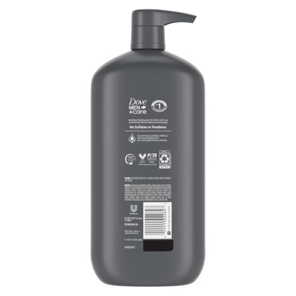 DOVE MEN + CARE Purifying Body & Face Wash 3 Count Charcoal Clay with 24-Hour Nourishing Micromoisture Technology 30 oz