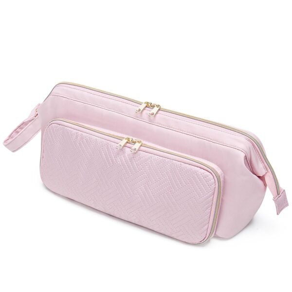 71ZJEPAKubL._SL1500_.jpg Fasrom Hair Tools Travel Bag with Heat Resistant Mat for Flat Iron, Curling Iron and Hair Straightener, 2 in 1 Hair Dryer Travel Case to Organize Hair Styling Tools, Pink (Patent Design)