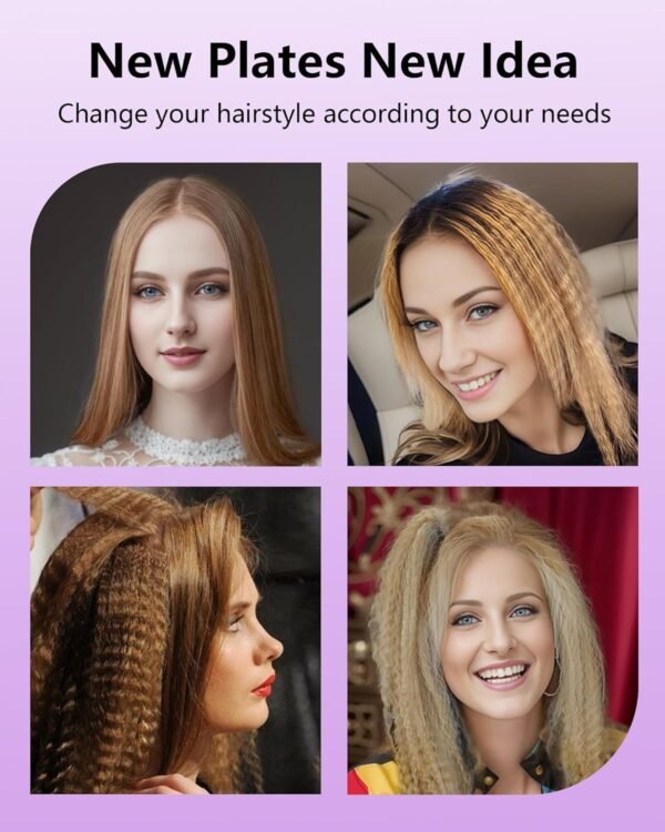 71ZJUcbv3OL._AC_SL1500_.jpg DSHOW Hair Crimper for Women with 4 Interchangeable Plates, Crimper Hair Iron Volumizing Flufft Hairstyle Crimping Iron for Hair with 5 Heat Settings & 60 Min Auto Off