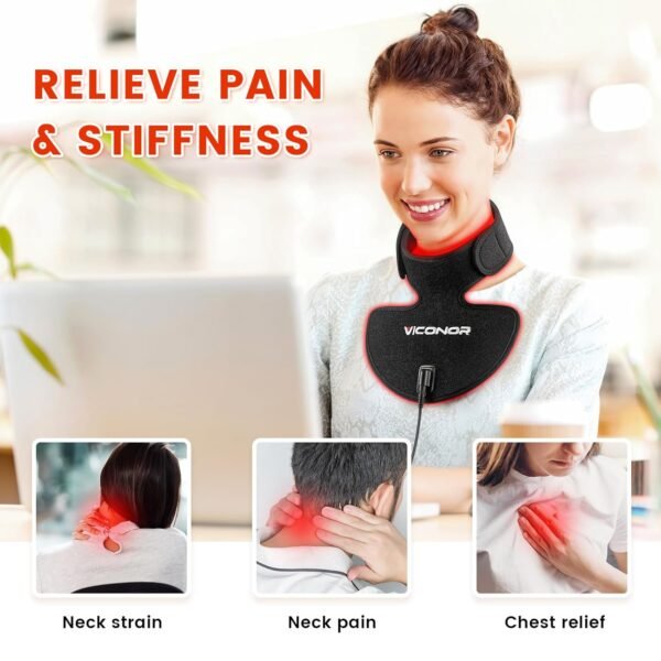 Viconor Neck and Chest Red Light Therapy FDA Cleared Red and Infrared Light Therapy for Body Firming Beauty Device for Smoother, Firmer and Glowing Skin at Home and Travel