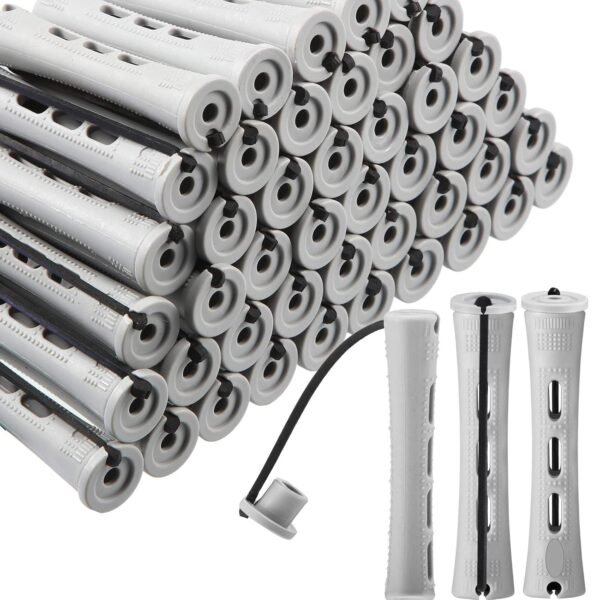 71ZaxHdaVL._SL1500_.jpg WILLBOND 60 Pcs Perm Rods Natural Long Short Hair Perm Rods with Elastic Rubber Band Non Slip Plastic Perming Cold Wave Kit for Women Hairdressing Styling Tool(0.59 Inch,Gray)