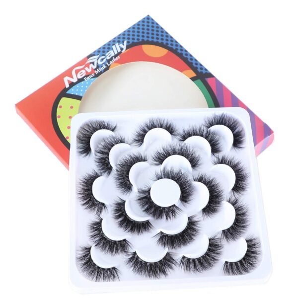 71ZxoNj2iSL._SL1500_.jpg Newcally Lashes 3D Fake Eyelashes 18MM Dramatic Faux Mink Eyelashes Pack 10 Pairs Thick Long Volume False Eye Lashes