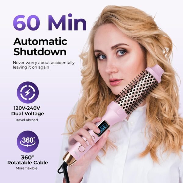 71arNUtLGL._SL1500_.jpg PRITECH Thermal Brush 1.5 inch, Heated Round Brush Creates Blowout Look, Ionic Curling Iron Brushes with Adjustable temperature, Dual Voltage Hair Styling Tool
