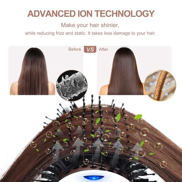 One Step Dryer & Volumizing Hot Air Brush, Blow Dryer, Ceramic Straightener, Curler & Hot Comb 4 in 1 Salon Ionic Hair Styling Tools, White