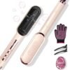71aRTDLJetL._AC_SL1500_.jpg TYMO Ring Plus Ionic Hair Straightener Brush - Straightening Comb with Negative Ions for Women, Titanium Coating, 9 Temp Settings & LED Display, Dual Voltage, Professional Styling Tools, Gold Blush