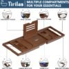 Yirilan Luxury Bathtub Tray Caddy, Expandable Bath Tray, Unique House Warming Gifts, New Home, Anniversary and Wedding Gifts for Couple, Bridal Shower Gift for Women