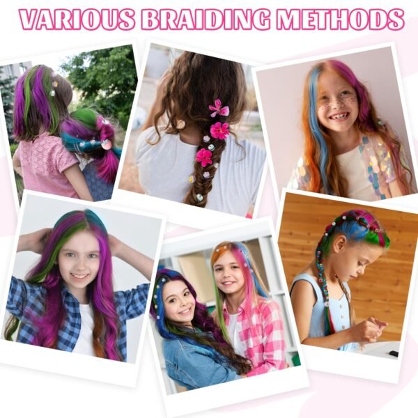 71aUXukqpOL._SL1500_.jpg Temporary Hair Chalk with Hair Gem Stamper Kit, Hair Styling Tool with REUSABLE Shining Diamonds, Washable Hair Chalk Hair Color Dye for Girls, Toys Gifts for Girls Ages 4 5 6 8-12